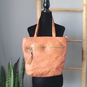 Margot New York Tan Leather Tote Bag